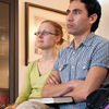Vilma and Daniel listening intently
